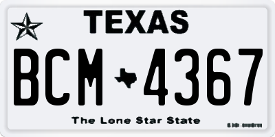 TX license plate BCM4367