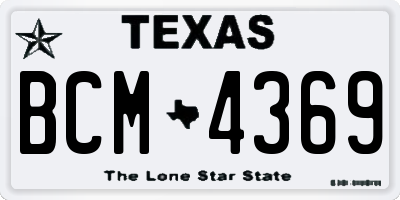 TX license plate BCM4369