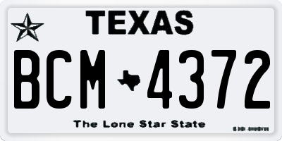 TX license plate BCM4372