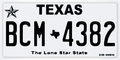 TX license plate BCM4382