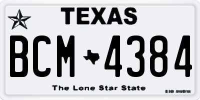 TX license plate BCM4384