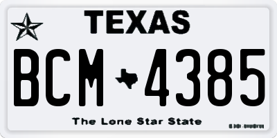 TX license plate BCM4385