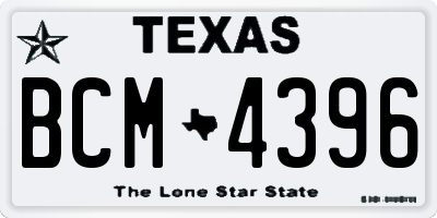TX license plate BCM4396