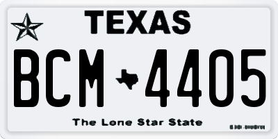 TX license plate BCM4405