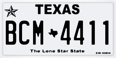 TX license plate BCM4411