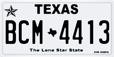 TX license plate BCM4413