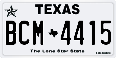 TX license plate BCM4415