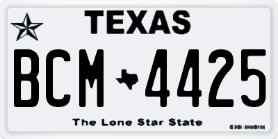 TX license plate BCM4425