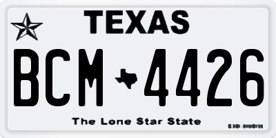 TX license plate BCM4426