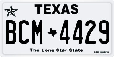 TX license plate BCM4429