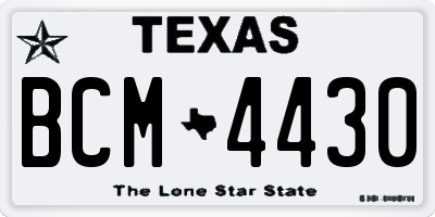TX license plate BCM4430