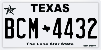 TX license plate BCM4432