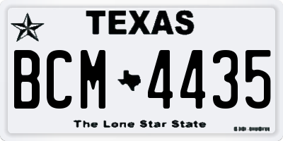 TX license plate BCM4435