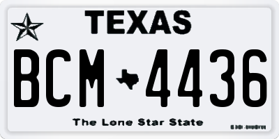TX license plate BCM4436