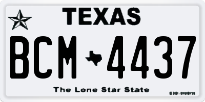 TX license plate BCM4437