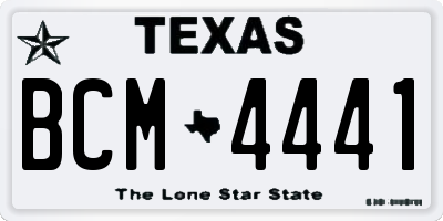 TX license plate BCM4441