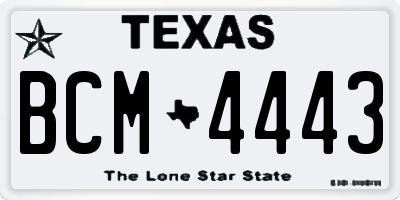 TX license plate BCM4443