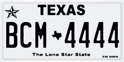 TX license plate BCM4444