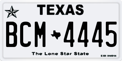 TX license plate BCM4445