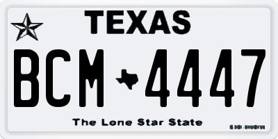 TX license plate BCM4447