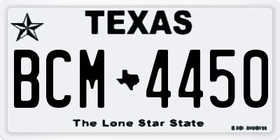 TX license plate BCM4450