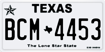 TX license plate BCM4453