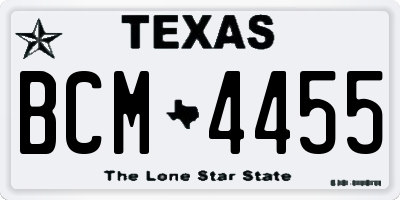 TX license plate BCM4455