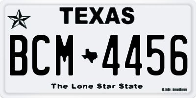TX license plate BCM4456