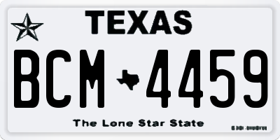 TX license plate BCM4459