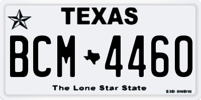 TX license plate BCM4460