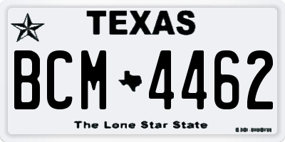 TX license plate BCM4462