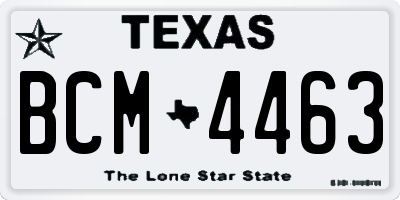 TX license plate BCM4463