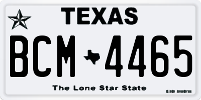 TX license plate BCM4465