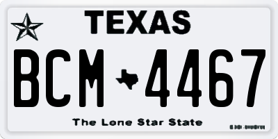 TX license plate BCM4467