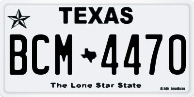 TX license plate BCM4470