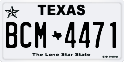 TX license plate BCM4471