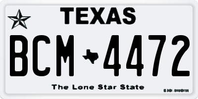 TX license plate BCM4472