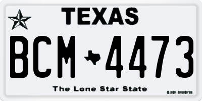 TX license plate BCM4473