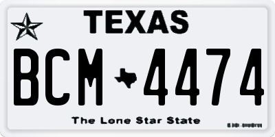 TX license plate BCM4474