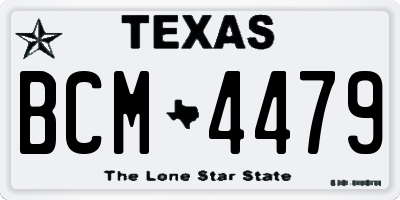 TX license plate BCM4479