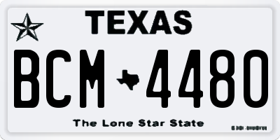 TX license plate BCM4480