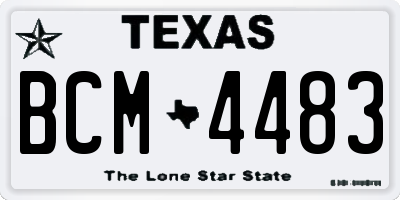 TX license plate BCM4483