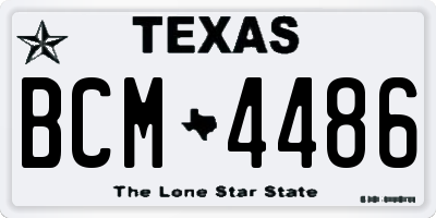 TX license plate BCM4486
