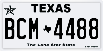 TX license plate BCM4488