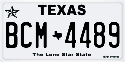 TX license plate BCM4489