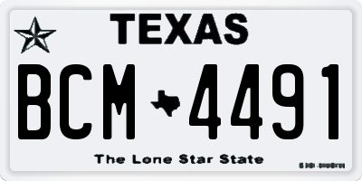 TX license plate BCM4491