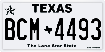 TX license plate BCM4493