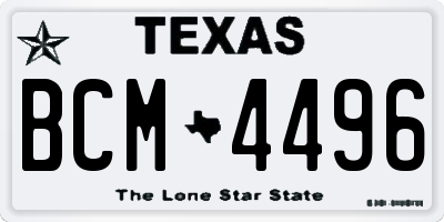 TX license plate BCM4496