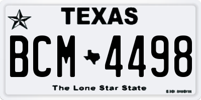 TX license plate BCM4498