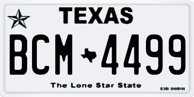 TX license plate BCM4499